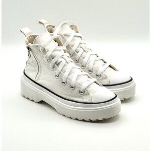 Converse White High Top Zipper Lug Sole Sneaker Unisex Kids US 4 Or Women's 5.5